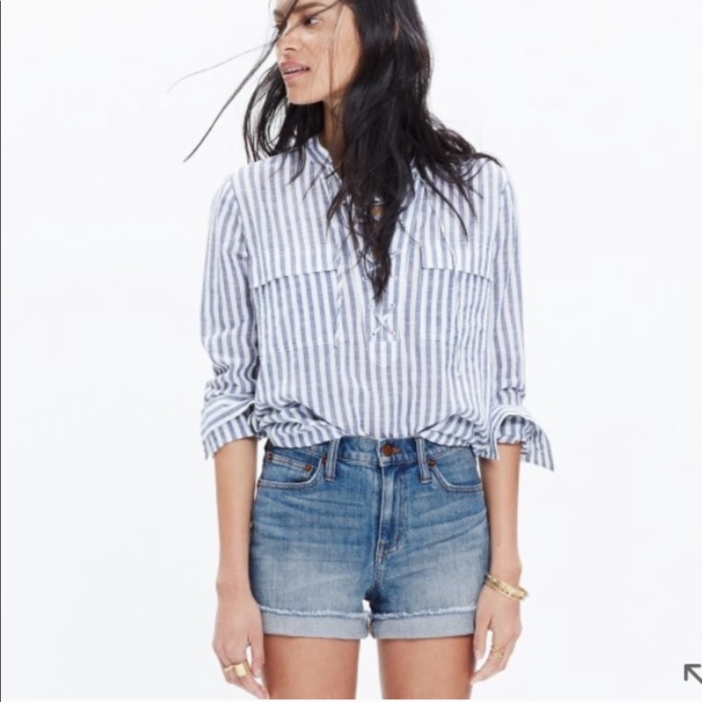 Madewell 11” High Rise Denim Jean Shorts Bo Wash